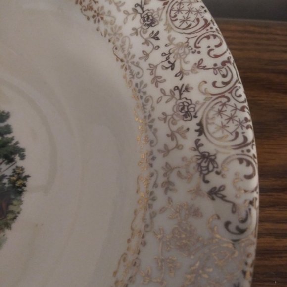 Cronin China Co. Dancing Colonial Couple 9 3/8" Ro - Picture 4 of 4